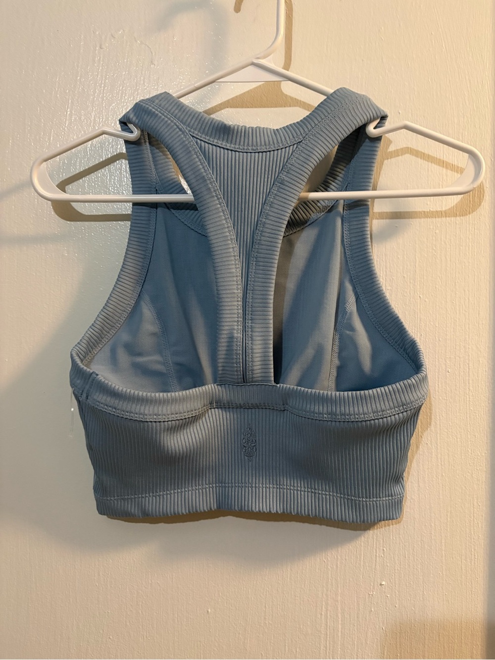 Free People Ribbed Racerback Cropped Tank Top - Light Blue - Picture 3 of 4